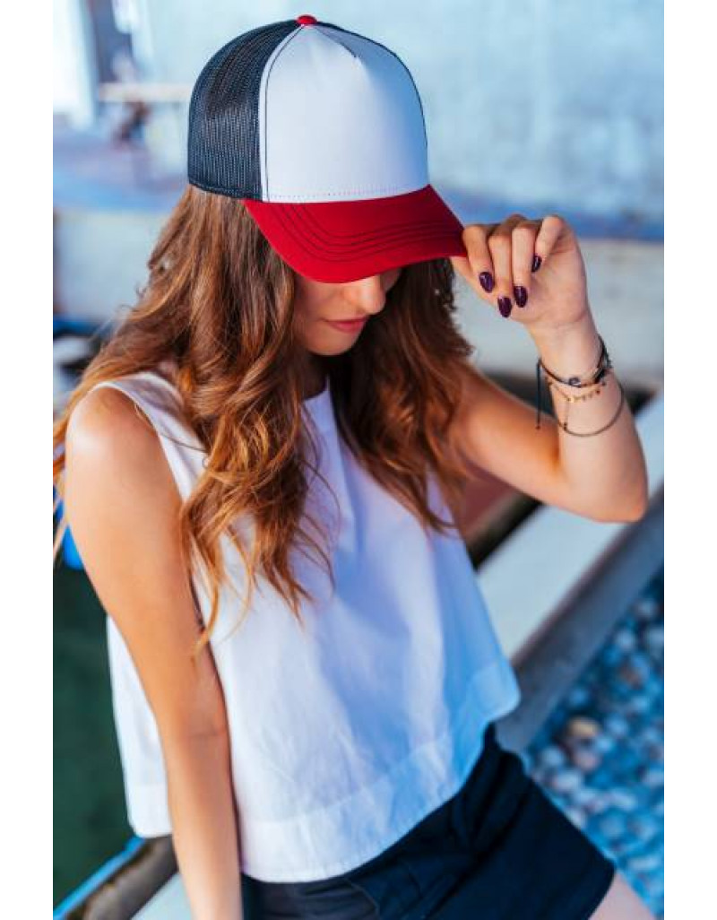 Șapcă cu 5 panouri din plasă „Rapper Canvas”